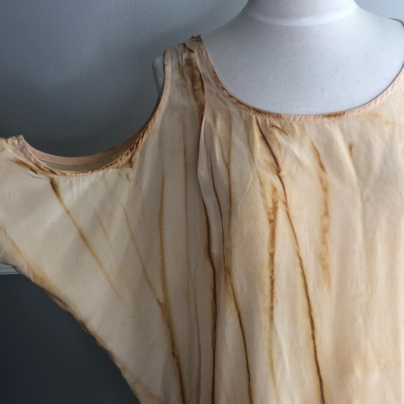 Gypsy 05 100% Silk Cold Shoulder Tie Dye Top - Picture 6 of 8